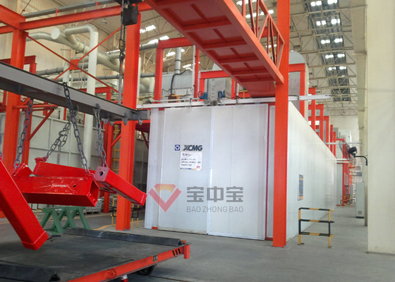 Cabine de jet de peinture pour la ligne de peinture de machines lourdes de XCMG avec le système de chaîne de convoyeur
